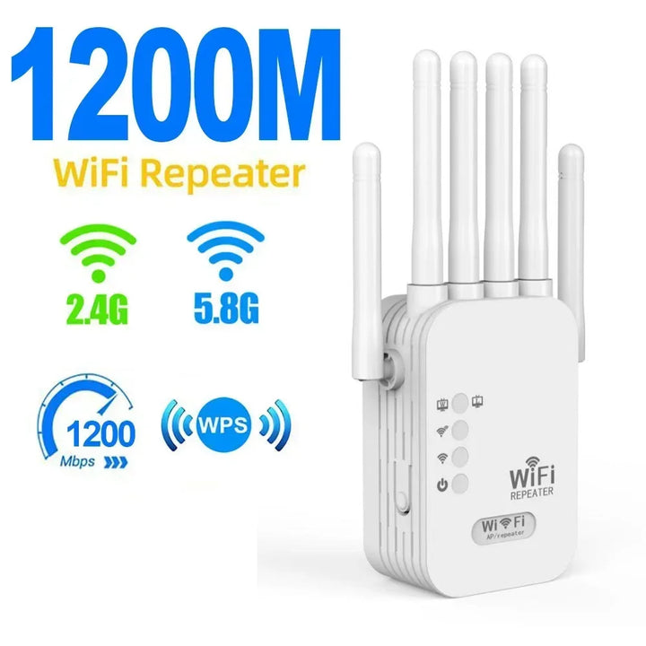 📡 Turbocharge Your Wi-Fi: 1200Mbps Repeater for Uninterrupted, High-Speed Internet! 🚀