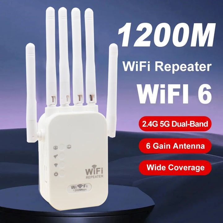 📡 Turbocharge Your Wi-Fi: 1200Mbps Repeater for Uninterrupted, High-Speed Internet! 🚀