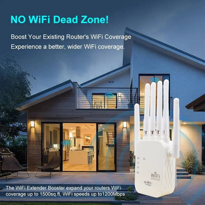 📡 Turbocharge Your Wi-Fi: 1200Mbps Repeater for Uninterrupted, High-Speed Internet! 🚀